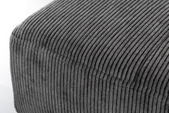 Design Sitzbank BOUTIQUE 100cm dunkelgrau Cord schwarze Metallbeine