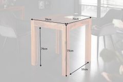 Massivholz Esstisch PURE 70cm braun Sheesham stone finish Bistrotisch quadratisch