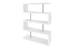Design Regal SNAKE 165cm weiß Bücherregal Hochglanz mit fünf Böden