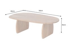 Design Couchtisch SCULPTURA 110cm natur Akazienholz organische Form