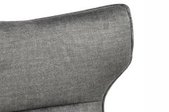 Drehbarer Sessel VOGUE grau Samt schwarze Metallbeine mit Armlehne