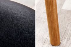 Retro Stuhl VALHALLA WOOD matt-braun Eiche Massivholz mit Armlehne