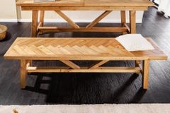 Massive Sitzbank MOSAIK 160cm natur Pinienholz recycelt