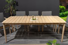 Wetterfester Gartentisch KOPENHAGEN 220cm natur Akazie Massivholz In- und Outdoor