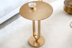 Runder Beistelltisch ELEGANCE 60cm gold Metall Aluminium handmade