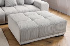 Moderner Hocker ELEGANCIA 110cm champagner beige Cord Fußhocker Sitzhocker