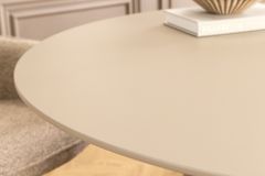 Runder Esstisch ORGANIKO 120cm cement greige mit skulpturalem Säulengestell