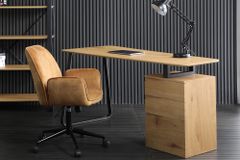 Industrial Schreibtisch STUDIO 160cm Eichenoptik mit 3 Schubladen