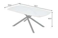 Design Couchtisch OSAKA 110cm weiß Keramik schwarz Sterngestell Metall