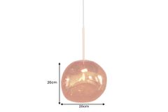 Runde Hängelampe LIQUID DIAMOND 20cm kupfer Glas Stahl Kugelleuchte