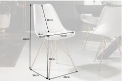 Design Stuhl SCANDINAVIA MEISTERSTÜCK weiß goldene Beine