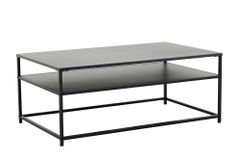 Moderner Couchtisch DURA STEEL 100cm schwarz Metall mit Ablagefach