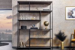 Modernes Bücherregal SLIM LINE 185x135cm graphit Metallgestell