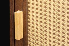 Design Nachttisch VIENNA 60cm braun Wiener Geflecht Beistelltisch mit Stauraum