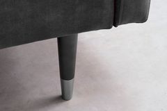 Modernes Schlafsofa COUTURE 200cm grau Microvelours 3-Sitzer Couch mit Schlaffunktion
