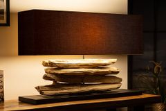 Handgearbeitete Tischlampe RIVERINE 80cm schwarz Treibholz Tischleuchte