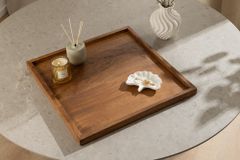 Massives Tablett MAKASSAR 50cm braun Mangoholz honey finish handmade