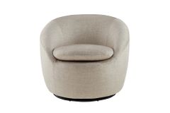 Drehbarer Design Sessel ALPINE beige Samt 360° mit Armlehnen