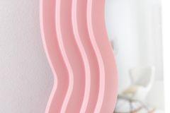 Design Wandspiegel WAVE 160cm rosa