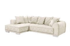 Modernes XXL Ecksofa DECADENCIA 320cm beige Samt Bigsofa inkl. Kissen
