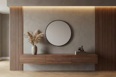 Runder Wandspiegel PORTRAIT 75cm schwarz mit Metallrahmen