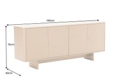 Design Sideboard SAVOY 180cm grau beige greige Travertin Keramik Stauraum 3D-Front