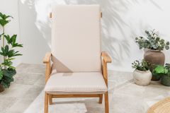 Outdoor Sitzkissen COMFORT LINE 50x122cm beige für Hochlehner-Stuhl Polsterauflage