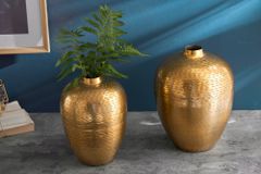 Elegantes Vasen 2er Set ORIENTAL 32cm gold im Rice Hammerschlag Design