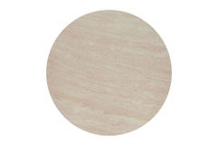 Runder Couchtisch ENSO 80cm champagner greige Travertin Keramik Walnussholz