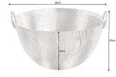 Handgearbeitete Deko Schale ORIENT 40cm silber Metall Hammerschlag Design
