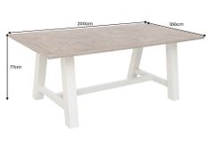 Massiver Esstisch HAMPTONS 200cm hellbraun creme Pinienholz