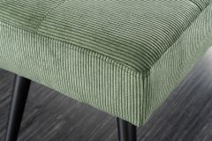 Design Sitzbank BOUTIQUE 100cm grün Cord schwarze Metallbeine