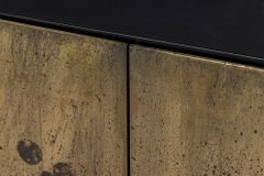 Exklusives Sideboard OXID 180cm schwarz gold massives Mangoholz Metall Soft Close
