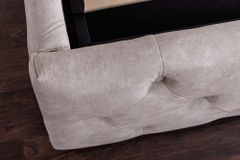 Design Boxbett PARIS 160x200cm champagner beige Samt mit Stauraum und Lattenrost
