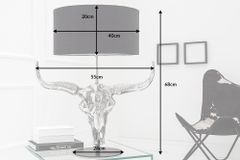 Extravagante Tischlampe EL TORO 68cm schwarz Stierkopf Tischleuchte