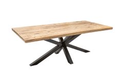 Massiver Industrial Esstisch GALAXIE 200cm Mangoholz sternenförmiges Gestell
