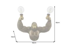 Moderne Wandlampe KING APE 50cm gold Affen-Skulptur handmade