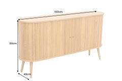 Retro Sideboard VALHALLA WOOD 160cm natur Eichenholz Schiebetüren
