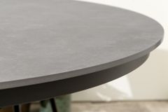 Runder In- und Outdoor Esstisch GALAXY 120cm graphit Keramik anthrazit Aluminium Gartentisch