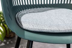 Moderner Stuhl SIGNUM salbei schwarz Kunststoff Gartenstuhl Indoor Outdoor mit Armlehnen