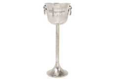 Dekorativer Sektkühler CHAMPAGNE 80cm antik silber handmade Metall Flaschenkühler