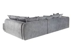 Modernes XXL Ecksofa DECADENCIA 320cm silbergrau Samt Bigsofa inkl. Kissen