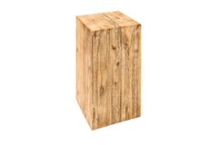 Massivholz Dekosäule COLUMNA 50cm Akazie teak-grau gekälkt Beistelltisch