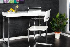 Design Konsole WHITE DESK 120cm weiß Hochglanz Bürotisch