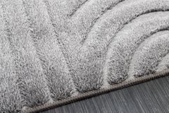 3D strukturierter Kurzflor Teppich ART DECO 230x160cm grau Hoch-Tief-Effekt