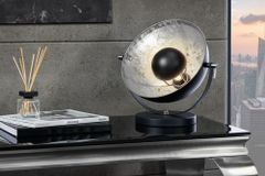 Industrial Design Tischlampe STUDIO 40cm schwarz Blattsilber-Optik neigbarer Schirm