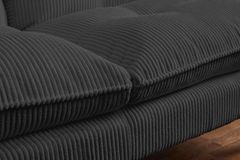 Modernes Schlafsofa COCOONING 190cm grau Cord 3-Sitzer Couch