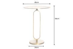 Runder Beistelltisch ELEGANCE 60cm gold Metall Aluminium handmade