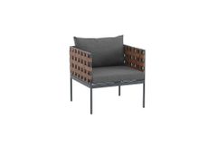 In- und Outdoor Lounge-Sessel UNIQUE 70cm schwarz braun grau Aluminium inkl. Kissen