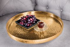 Design 2er Set Beistelltisch ELEMENTS 55cm gold handmade rund